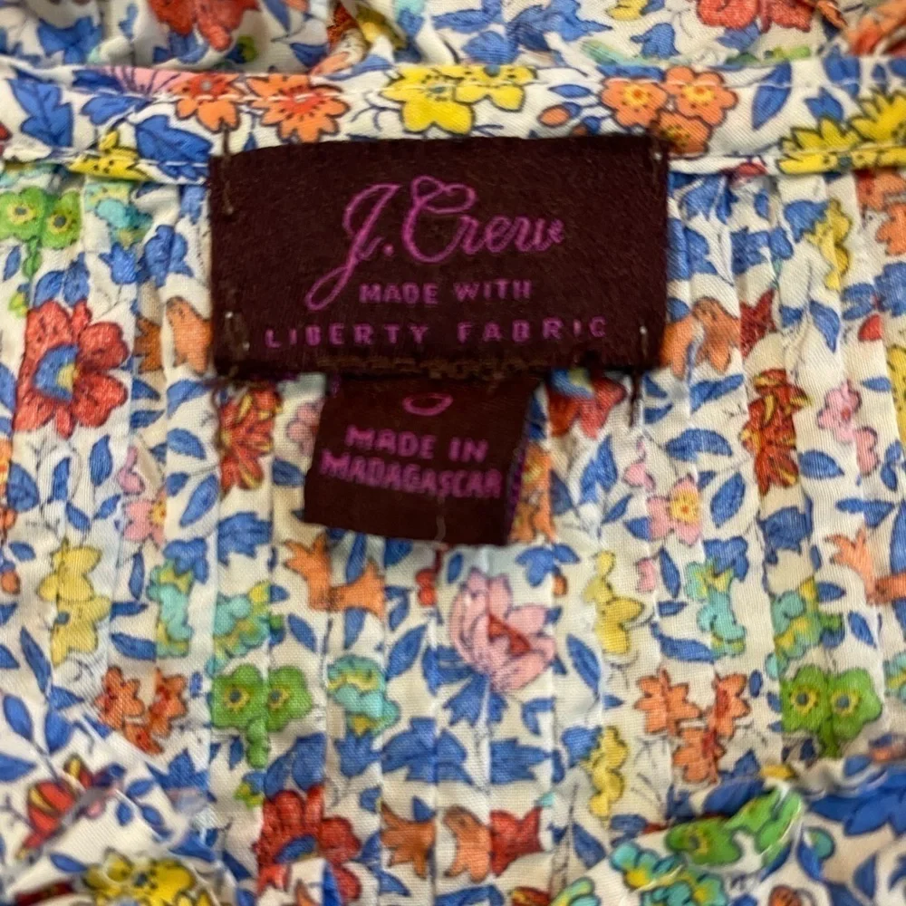 J. Crew Liberty of London Ditsy Yellow Floral Smocked Pintuck Tunic